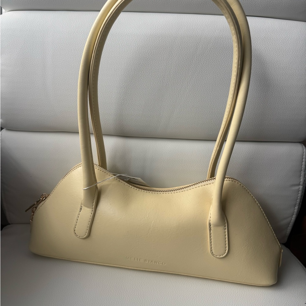 Melie Bianco Pale Cream Curved Shoulder Bag
